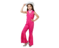 Role play-set for kids Pink Cowgirl (top, pants, scarf, hat), size 130/140 cm